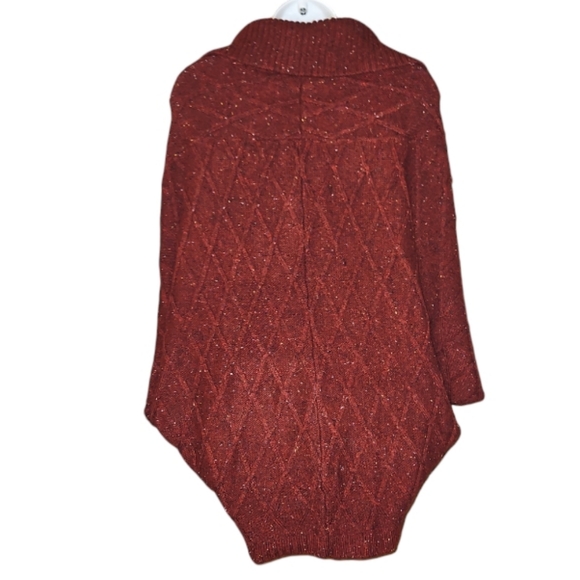 St. John's Bay - Asymmetrical Short Sleeve Poncho Pullover Sweater - S - Picture 6 of 9